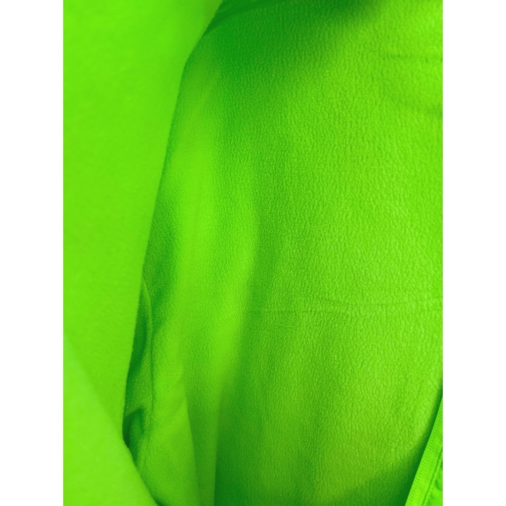 Puma Mens XL Fleece Lined Hooded Windbreaker Jacket Neon Green Full Zip New - Picture 6 of 11